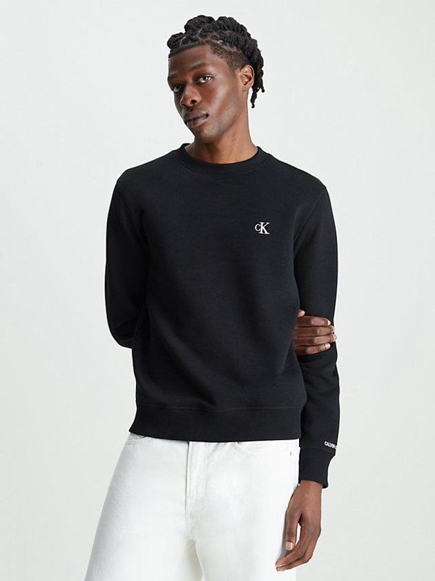 Calvin Klein USA Cotton Blend Fleece Mens Sweatshirt Black 0475619-ZP